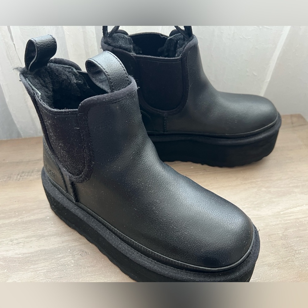 Black Ugg Platform Ankle Boots